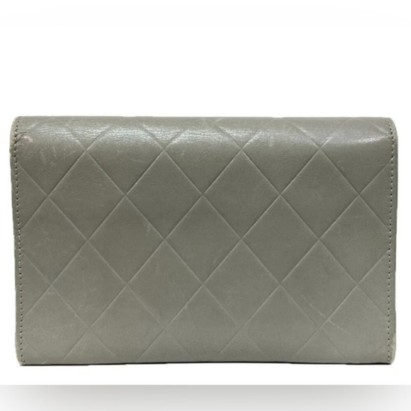 Chanel Authentic gray wallet logo graphic card holder pouch with card - Picture 3 of 5
